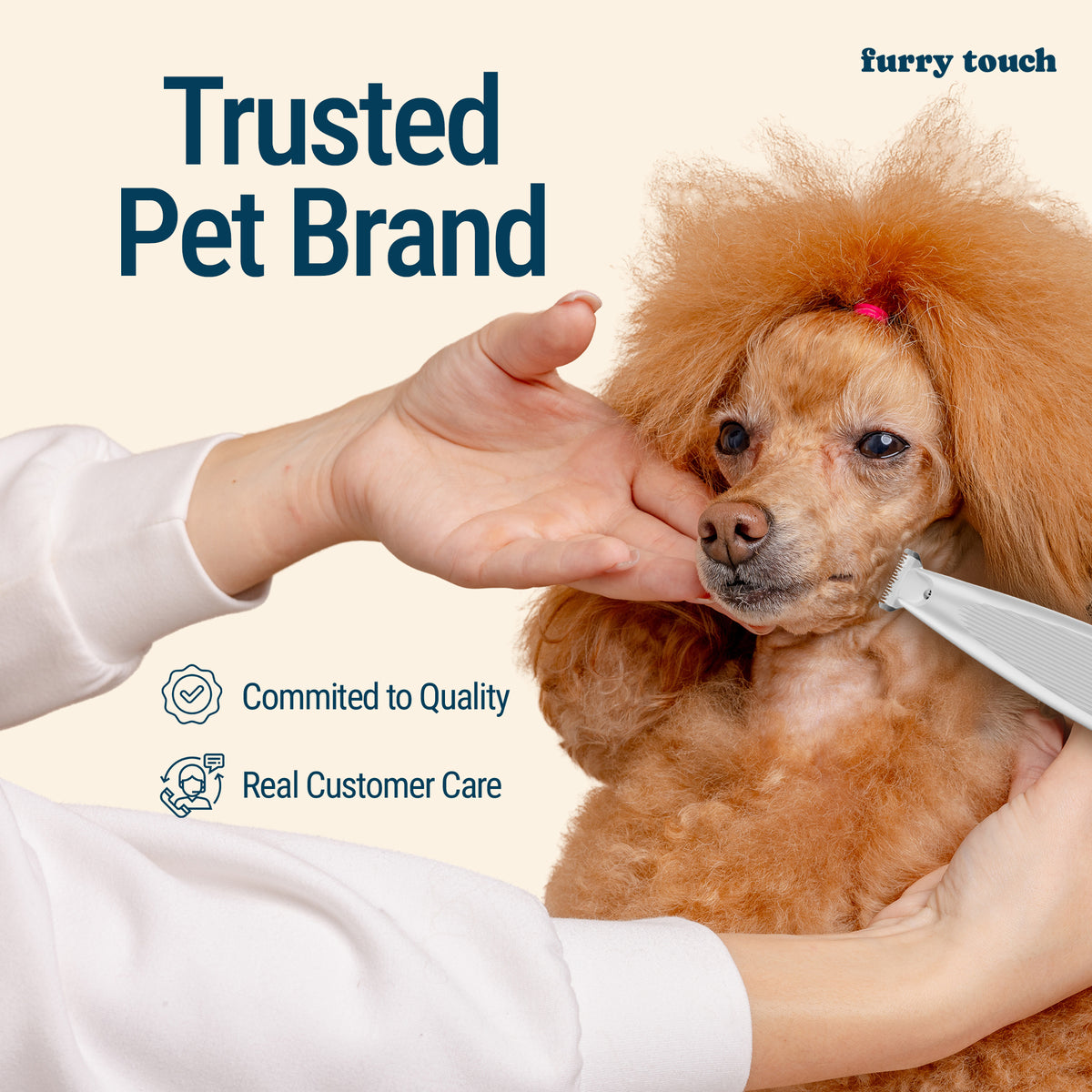Furry Touch Dog Paw Trimmer | Quiet Cordless Pet Clippers, 2 Power Modes