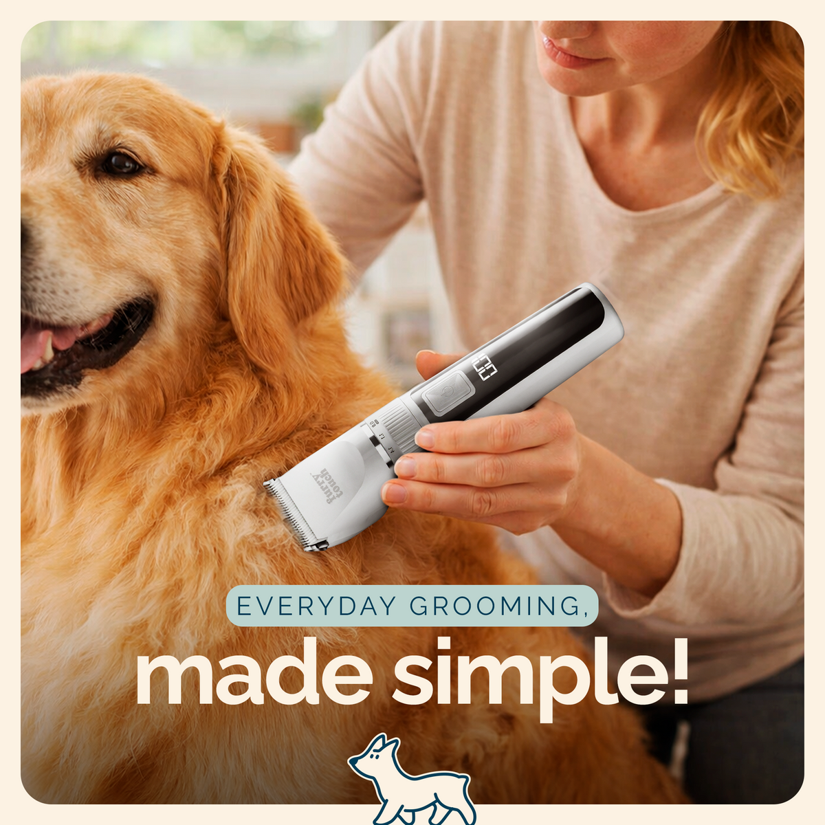 Furry Touch Pet Grooming Kit | Cordless Dog Clippers, 2 Power Modes