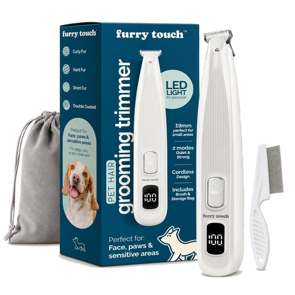 Furry Touch Dog Paw Trimmer | Quiet Cordless Pet Clippers, 2 Power Modes